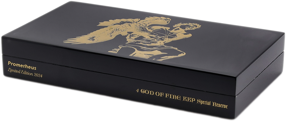 God Of Fire KKP Special Reserve and Never Back Down Assortment (4 Cigars and Black Travel Humidor)