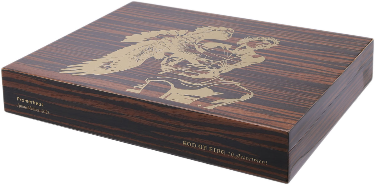 Sampler Packs God Of Fire KKP Special Reserve and Never Back Down Assortment (10 Cigars and Macassar Travel Humidor)