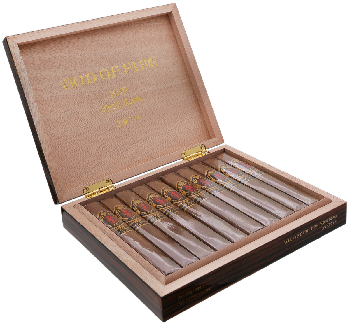 God Of Fire KKP Special Reserve Toro Extra 54 (10 Cigars and Macassar Travel Humidor)