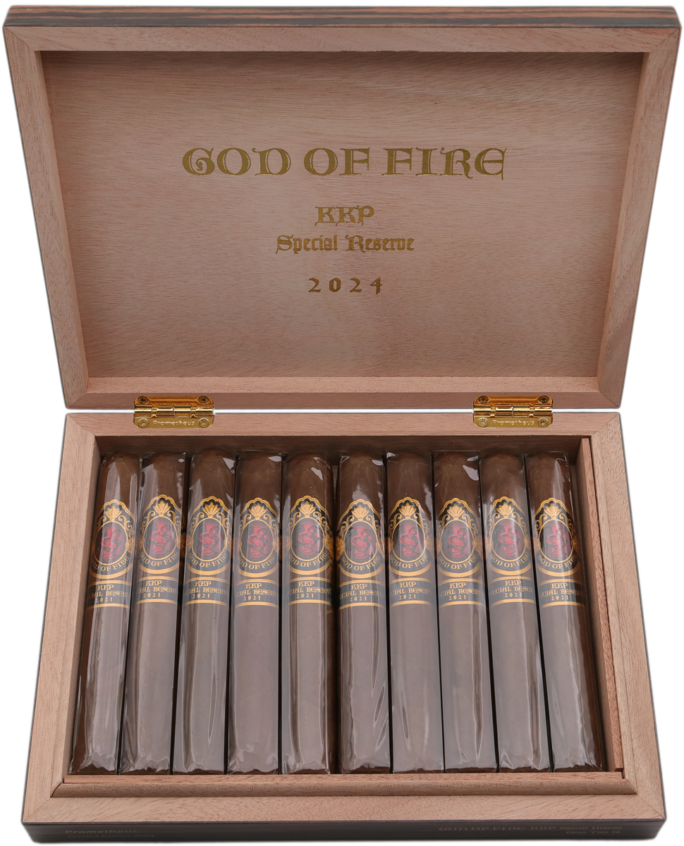 God Of Fire KKP Never Back Down Special Reserve Gran Toro 56 (10 Cigars and Macassar Travel Humidor)