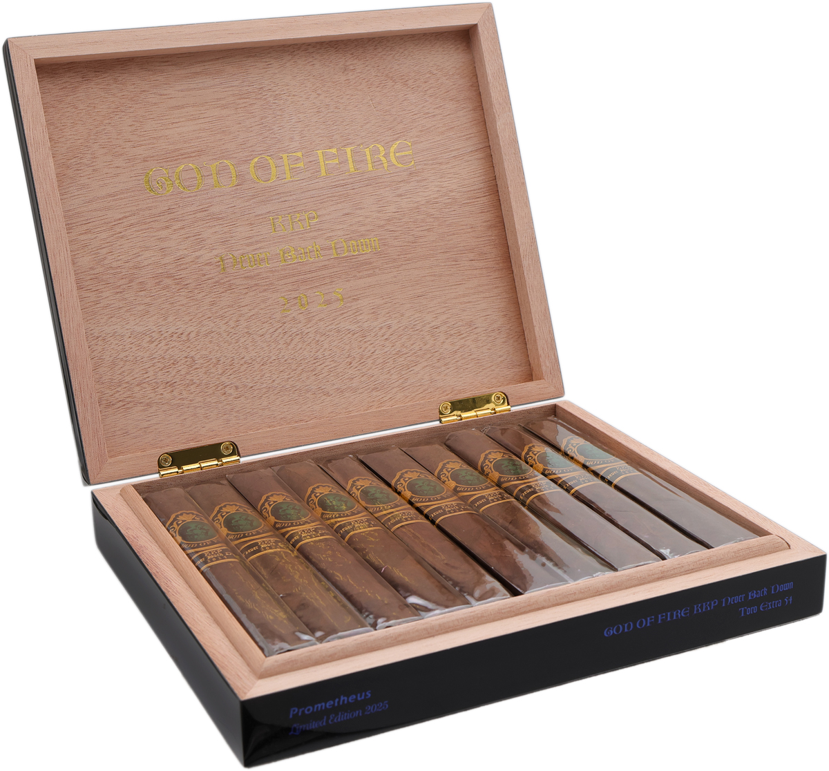 God Of Fire KKP Never Back Down Toro Extra 54 Black(10 Cigars)
