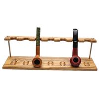 Stands & Pouches Dove Woodworks Red Oak and Brushed Nickel 7 Pipe Stand