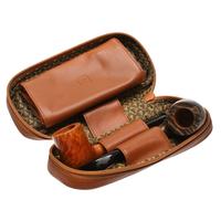 Stands & Pouches Castello Leather 2 Pipe Tobacco Pouch Russet