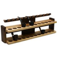 Stands & Pouches Neal Yarm Tilt Head 2 Tier 24 Pipe Stand Walnut/Maple