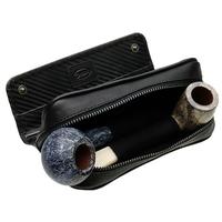 Stands & Pouches Chacom Leather 2 Pipe Case with Pouch Black