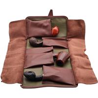 Stands & Pouches Claudio Albieri Italian 4 Pipe Roll Up - Olive/Chestnut