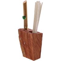 Stands & Pouches Bill Shalosky Pipe Cleaners Holder - Alaskan Yellow Cedar with Movingue Tamper and .45 Auto and Acrylic Rainbow Pick