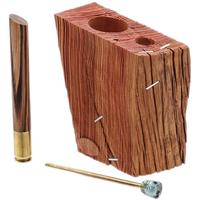 Stands & Pouches Bill Shalosky Pipe Cleaners Holder - Alaskan Yellow Cedar with Zebrawood Tamper and .45 Auto and Acrylic Blue Pick