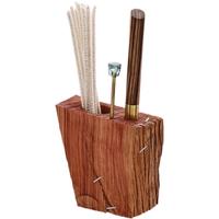Stands & Pouches Bill Shalosky Pipe Cleaners Holder - Alaskan Yellow Cedar with Zebrawood Tamper and .45 Auto and Acrylic Blue Pick