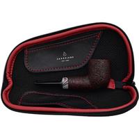 Stands & Pouches Dark Fired Leather Pipe Wallet - Black and Red