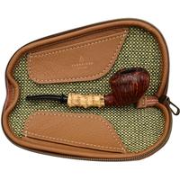 Stands & Pouches Dark Fired Leather Pipe Wallet - Saddle and Follie