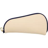 Stands & Pouches Dark Fired Leather Pipe Wallet - Buttercream and Blueberry