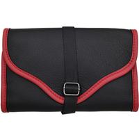 Stands & Pouches Dark Fired Leather 2-Pipe Roll - Black and Red