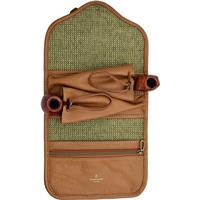 Stands & Pouches Dark Fired Leather 2-Pipe Roll - Saddle and Follie