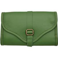 Stands & Pouches Dark Fired Leather 2-Pipe Roll - Seagrass and Gold