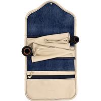 Stands & Pouches Dark Fired Leather 2-Pipe Roll - Buttercream and Blueberry