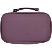 Stands & Pouches Dark Fired Leather 4-Pipe Bag Purple