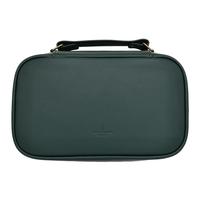 Stands & Pouches Dark Fired Leather 4-Pipe Bag Green