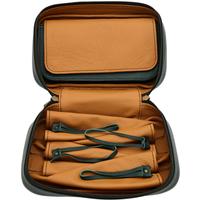 Stands & Pouches Dark Fired Leather 4-Pipe Bag Green
