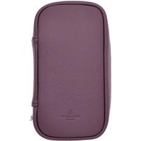 Stands & Pouches Dark Fired Leather 2-Pipe Bag Purple