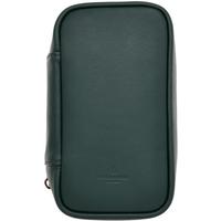 Stands & Pouches Dark Fired Leather 2-Pipe Bag Green