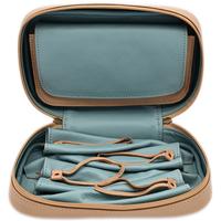 Stands & Pouches Dark Fired Leather 4-Pipe Bag Tan