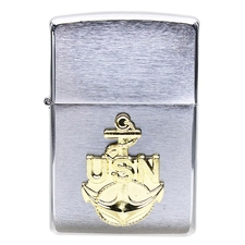Lighters Zippo Navy Anchor Brushed Chrome Pipe Lighter