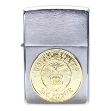 Lighters Zippo Air Force Crest Brushed Chrome Pipe Lighter
