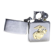 Lighters Zippo Marines Crest Brushed Chrome Pipe Lighter