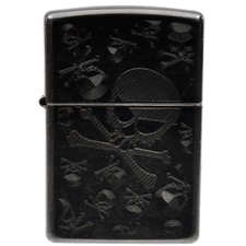 Lighters Zippo Skull & Crossbones Gray Dusk Iced