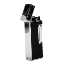 Lighters Dunhill Rollagas Bourdon Black Cowhide Palladium Plate