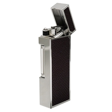 Lighters Dunhill Rollagas Bourdon Black Cowhide Palladium Plate
