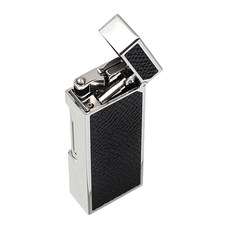 Lighters Dunhill Rollagas Bourdon Black Cowhide Palladium Plate