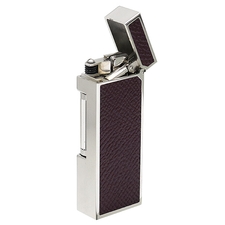 Lighters Dunhill Rollagas Bourdon Burgundy Cowhide Palladium Plate