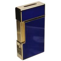 Lighters S.T. Dupont Lighter - Big D Blue Lacquer/Gold