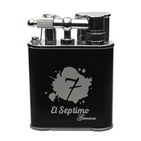 Lighters El Septimo Double Jet Torch Lighter & Punch Black and Silver