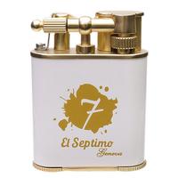 Lighters El Septimo Double Jet Torch Lighter & Punch White and Gold