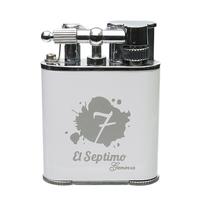 Lighters El Septimo Double Jet Torch Lighter & Punch White and Silver