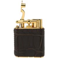 Lighters Dunhill Lighter - Unique Turbo Alligator Gold Plate Brown