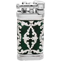 Lighters Sillem's Pipe Lighter - Old Boy Engraved Green and Sterling Silver