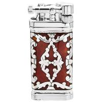 Lighters Sillem's Pipe Lighter - Old Boy Engraved Red and Sterling Silver