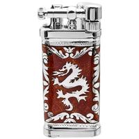 Lighters Sillem's Pipe Lighter - Old Boy Dragon Red and Sterling Silver