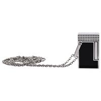 Lighters S.T. Dupont Lighter Necklace - Ligne 2 Silver//Black Lacquer