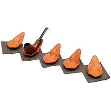Stands & Pouches Claudio Albieri 5-Pipe Leather Magnetic Stand Dark Brown/Russet