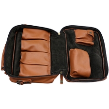 Stands & Pouches Claudio Albieri Italian Leather 4 Pipe Bag Russet