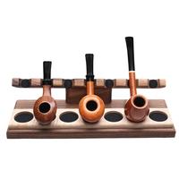 Stands & Pouches Neal Yarm 7 Pipe Stand - Tilt Head Walnut with Maple Burl Strip