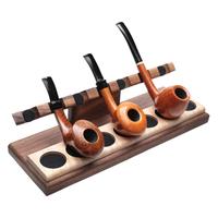 Stands & Pouches Neal Yarm 7 Pipe Stand - Tilt Head Walnut with Maple Burl Strip