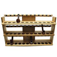 Stands & Pouches Neal Yarm 36 Pipe Three Tier Pipe Stand Oak