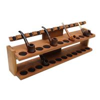 Stands & Pouches Neal Yarm 24 Pipe Two Tier Pipe Stand Mahogany and Maple Burl