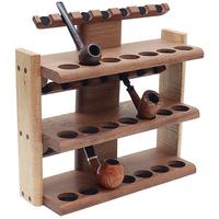 Stands & Pouches Neal Yarm 21 Pipe Three Tier Pipe Stand Mahogany and Stained Maple